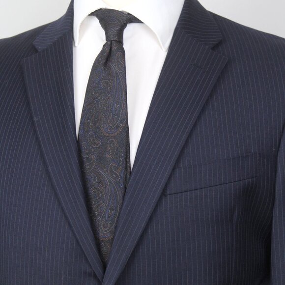 Tommy Hilfiger Mens 2-Bttn Blazer Sport Coat Jacket Navy Striped 40L E081251 - Picture 5 of 15